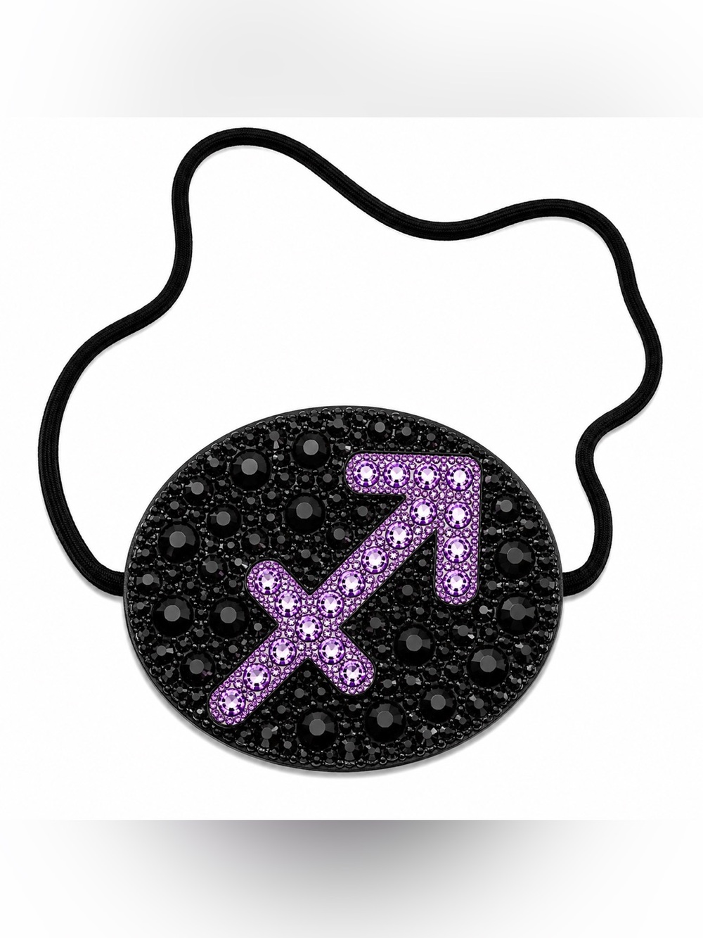 Jet Black Crystal & Purple Sagittarius ♐️ Fancy Custom Eye Patch Left Or Right